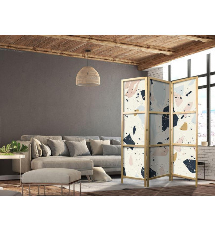 Paravento giapponese - Terrazzo with Large - Scaled Stones in Muted Colors