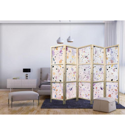 Paravent japonais - Confetti-Style Terrazzo - Purple-Pink - Colorful Pattern