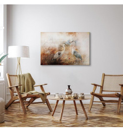 Schilderij - Herons on the Hunt (1 Part) Wide