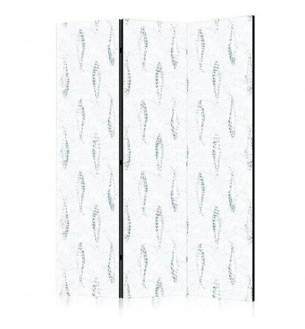 Sermi - Delicate Blue Fish - Mosaic Fish in Subtle Blue Color Shades with an Arched Pattern in the Background