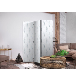 Paravent - Delicate Blue Fish - Mosaic Fish in Subtle Blue Color Shades with an Arched Pattern in the Background
