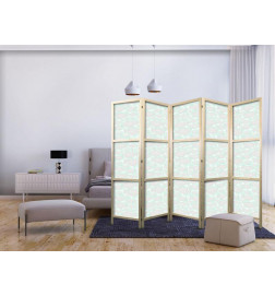Jaapani sirm - Minimalist Fish - Fishes From Grey Dots Against a Crystal Sheet of Water in Mint Green Colors