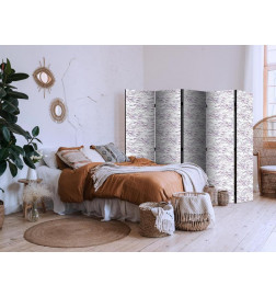 Sirm - Fish in Muted Colors - a School of Small Fishes in Light Purple And Delicate Pink Against Grey Waves