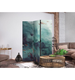 Room Divider - Three Schools of Fish - Fish in Muted Colors Swimming in Groups in Oceanic Depths