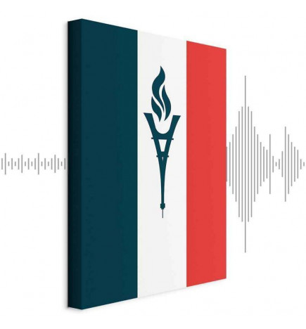 Schilderij - Torch Against the Backdrop of the French Flag