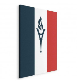 Cuadro - Torch Against the Backdrop of the French Flag