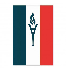 Leinwandbild - Torch Against the Backdrop of the French Flag
