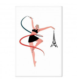 Seinapilt - Rhythmic Gymnastics - Illustration of a Woman With a Ribbon