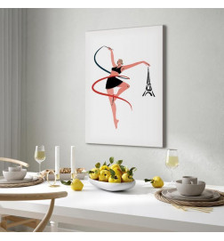 Paveikslas - Rhythmic Gymnastics - Illustration of a Woman With a Ribbon