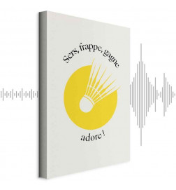 Slika - Badminton Shuttlecock on a Yellow Circle Background