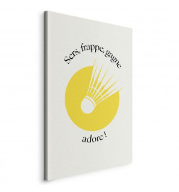 Tablou - Badminton Shuttlecock on a Yellow Circle Background