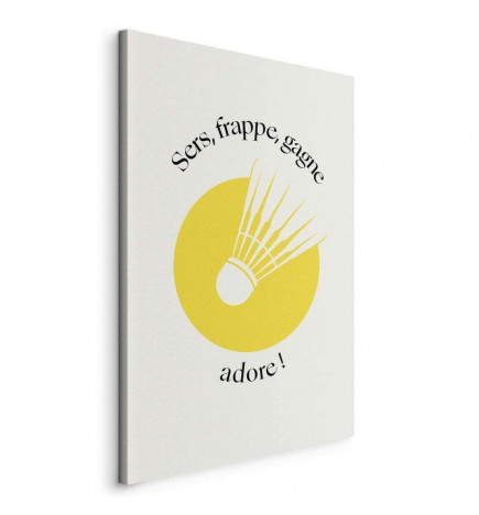 Tablou - Badminton Shuttlecock on a Yellow Circle Background