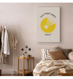 Schilderij - Badminton Shuttlecock on a Yellow Circle Background