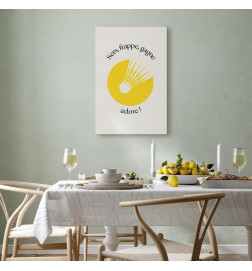Canvas Print - Badminton Shuttlecock on a Yellow Circle Background