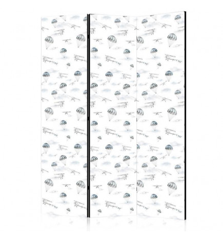 Room Divider - Watercolor - Air Show on a Bright Sky with Delicate Clouds