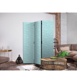 Room Divider - Sketch - Outline of an Airplane in White on a Turquoise Background