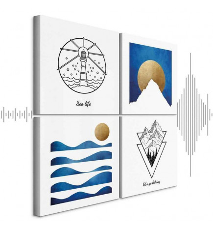 Schilderij - Sea or Mountains (4 Parts)