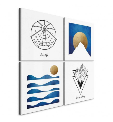 Canvas Print - Sea or Mountains (4 Parts)