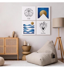 Schilderij - Sea or Mountains (4 Parts)