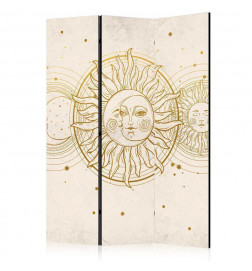 Biombo - Golden Sun and Moon - Artistic Retro Style Illustration