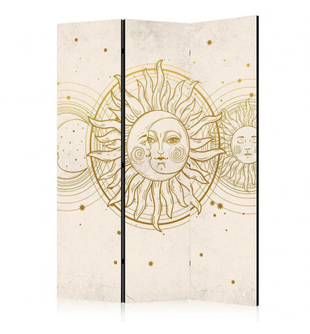 Paravento - Golden Sun and Moon - Artistic Retro Style Illustration