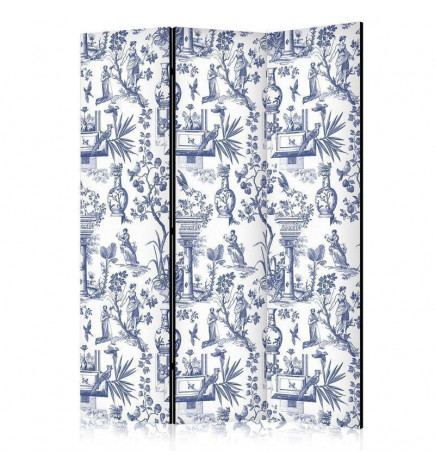 Biombo - Rome and Botany - Blue Pattern with a Greek and Plant Motif