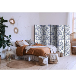 Vouwscherm - Rome and Botany - Blue Pattern with a Greek and Plant Motif