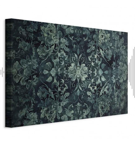 Tablou - Oriental Pattern Carpet: Emerald Ornaments and Worn Patterns