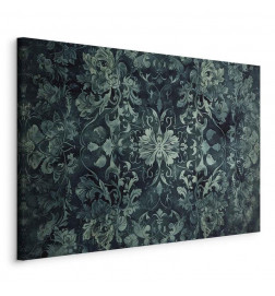 Tablou - Oriental Pattern Carpet: Emerald Ornaments and Worn Patterns