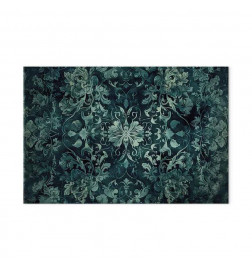 Taulu - Oriental Pattern Carpet: Emerald Ornaments and Worn Patterns