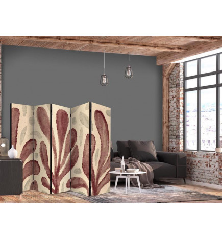 Room Divider - Waving Leaves - Irregular Plant Shapes in the Style of Matisse