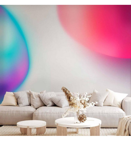 Mural de parede - Abstraction - Colorful Glass Pieces - Violet-Blue and Pink