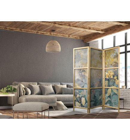 Paravan japonez - Tapestry Pattern with Meadow and Flowers - Kilim with a Spring Motif