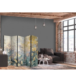 Room Divider - Tapestry Pattern With Meadow and Flowers - Kilim With Spring Motif