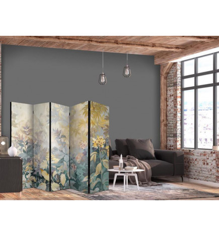 Room Divider - Tapestry Pattern With Meadow and Flowers - Kilim With Spring Motif