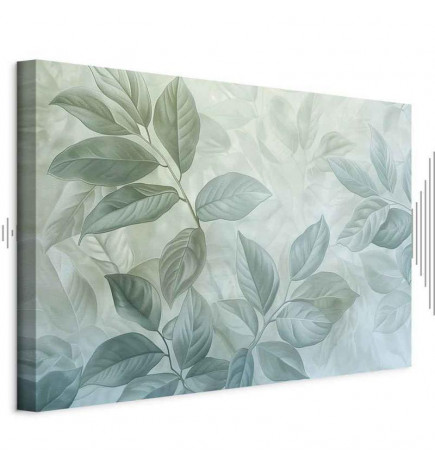 Cuadro - Large Leaves in Shades of Green-Mint: Botanical Motif