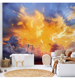 Fototapete - Beautiful Sunset - Clouds in Warm Shades