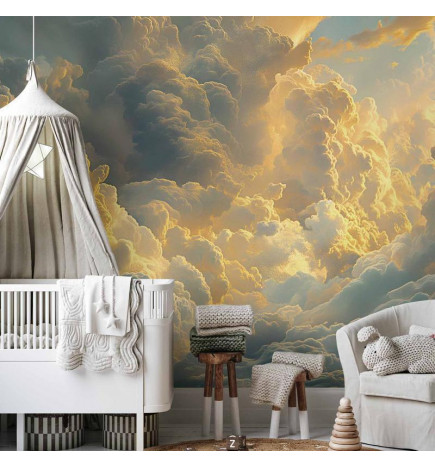 Papier peint - Last Breath of the Day: Clouds Illuminated by Evening Glow