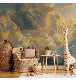 Carta da parati - Last Breath of the Day: Clouds Illuminated by Evening Glow