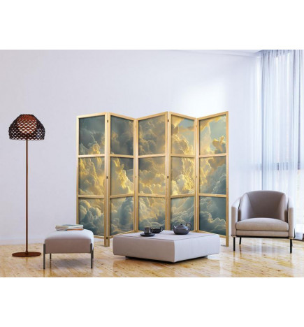 Japanese Room Divider - Last Breath of the Day: Clouds Illuminated by Evening Glow