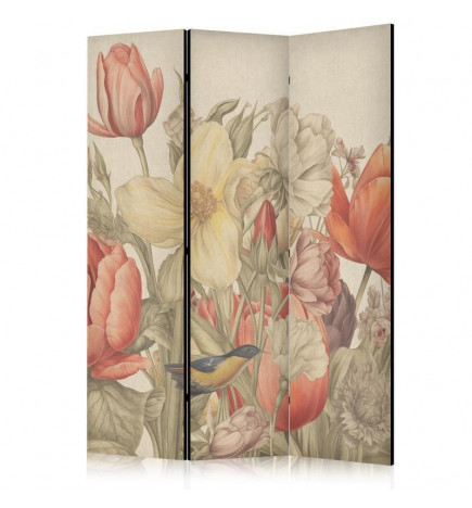 Aizslietnis - Bouquet with Tulips - Colorful Flowers on a Light Background - Illustration
