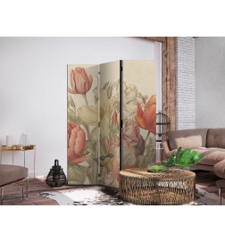 Sirm - Bouquet with Tulips - Colorful Flowers on a Light Background - Illustration