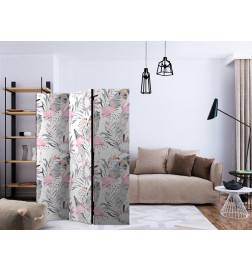 3-teiliges Paravent - Flamingos and Twigs [Room Dividers]
