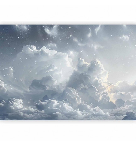 Fotomural - Astral Calm: Stars Scattered Over Delicate Clouds