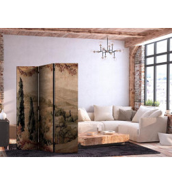 Vouwscherm - Landscape with Cypresses - Old Tapestry with Mediterranean Vegetation