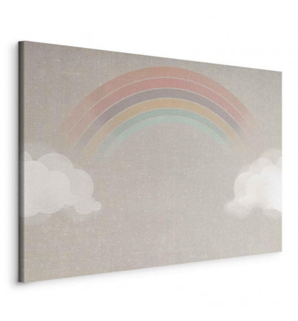 Seinapilt - Rainy June - Colorful Rainbow Emerging from Clouds on a Bright Background