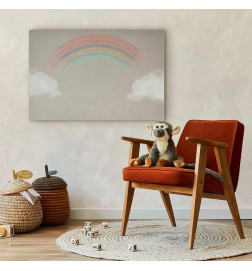 Taulu - Rainy June - Colorful Rainbow Emerging from Clouds on a Bright Background