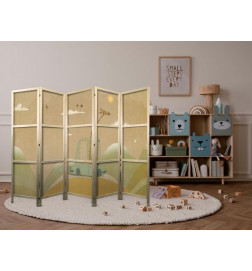 Japanese Room Divider - Dreamy Traveler - Giraffe driving a car on a beautiful sunny day