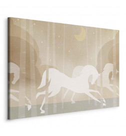 Cuadro - Moon Horses - Horses Galloping Among Trees on a Starry Night