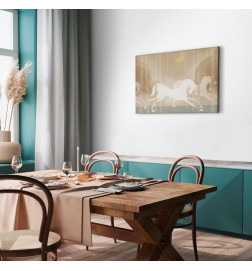 Canvas Print - Moon Horses - Horses Galloping Among Trees on a Starry Night